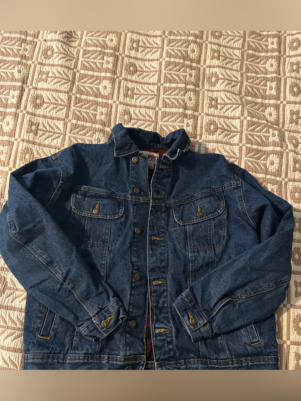 Vintage 80’s 90’s Wrangler blue denim jean jacket Size L